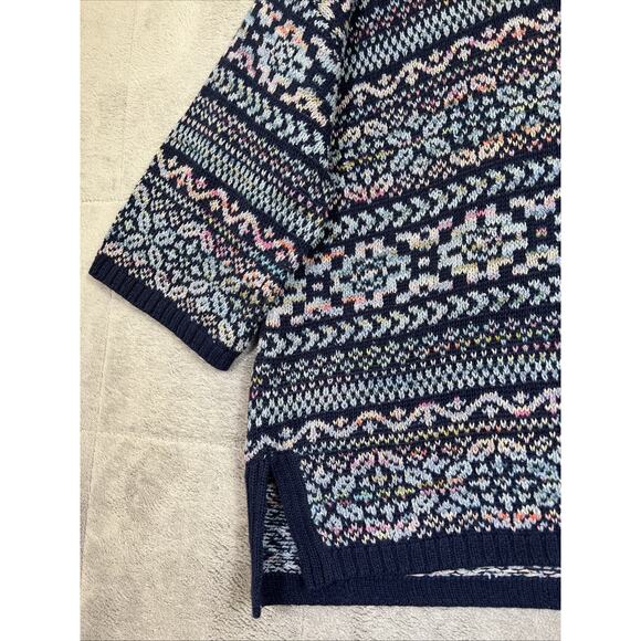 Peruvian Connection Sweater XXL Saphir Pullover Nordic Fair Isle Cotton Alpaca - Picture 3 of 10